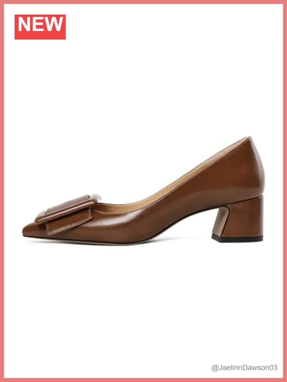 Women's 2 Inch Chunky Block Heels, Pointed Toe Patent Leather Office Pumps